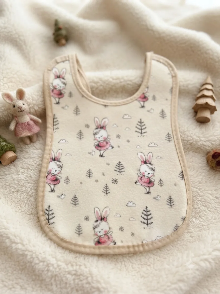 Baby Bib – Animal Print with Terry Cloth Back