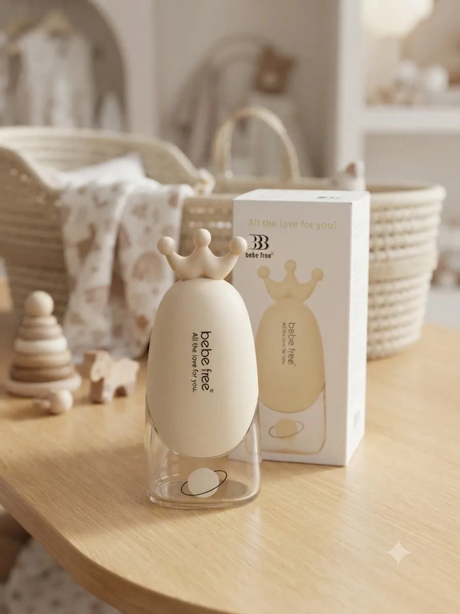 مەمەی شیری Bebe Free تریتان 240ml (8oz) دژە شکان – شێوەی موڕەباع – +6 مانگ