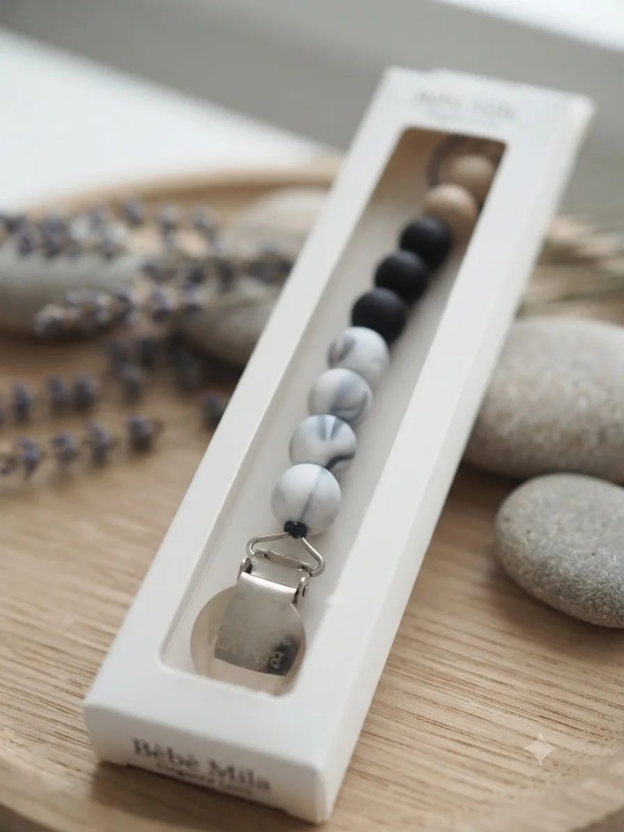     Bébè Mila Marble Silicone Pacifier Chain
