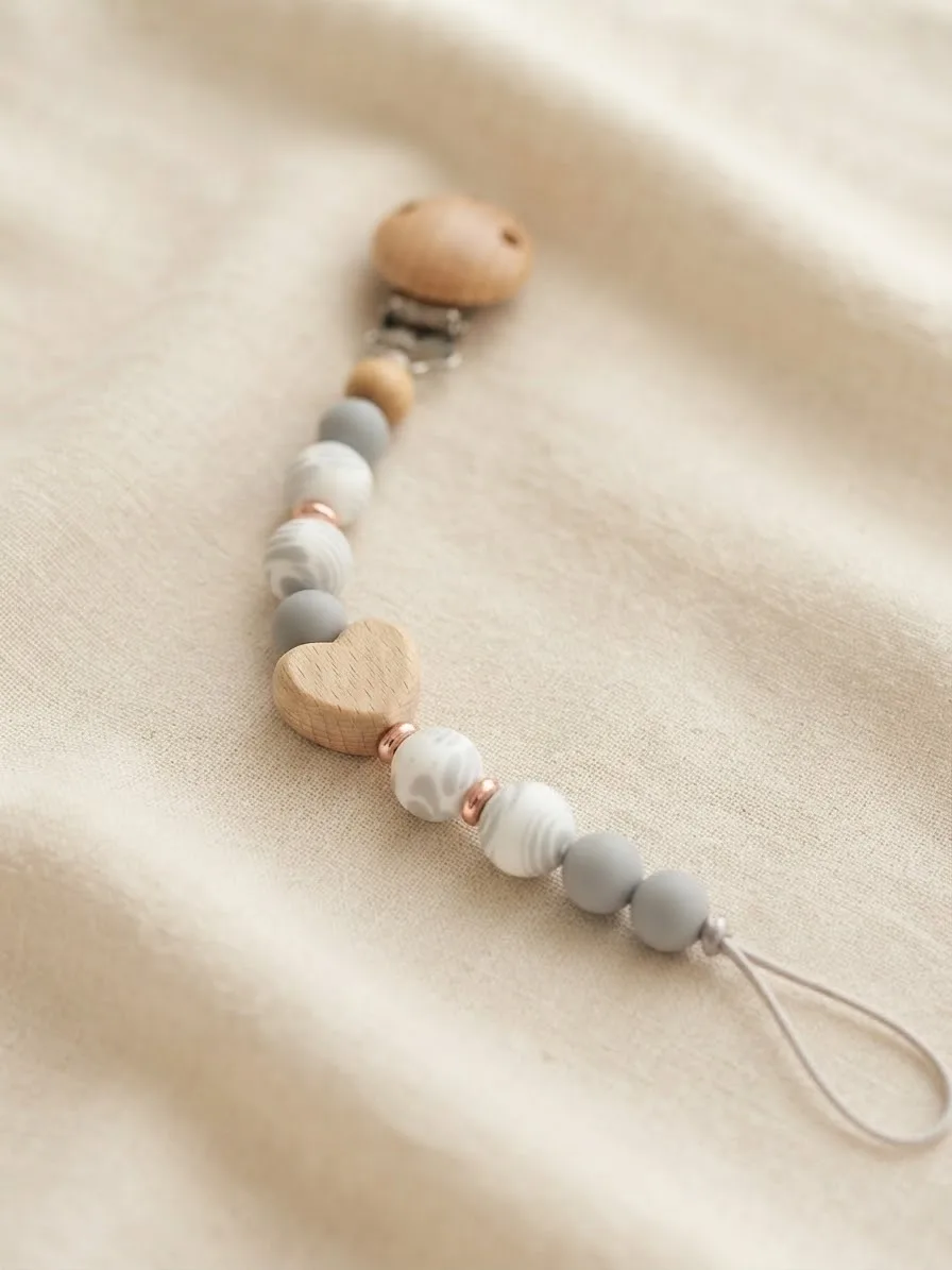     Bébè Mila Heart-Shaped Pacifier Holder Chain
