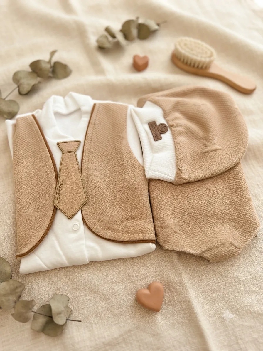 Formal Newborn Baby Clothing Set with Vest and Tie
