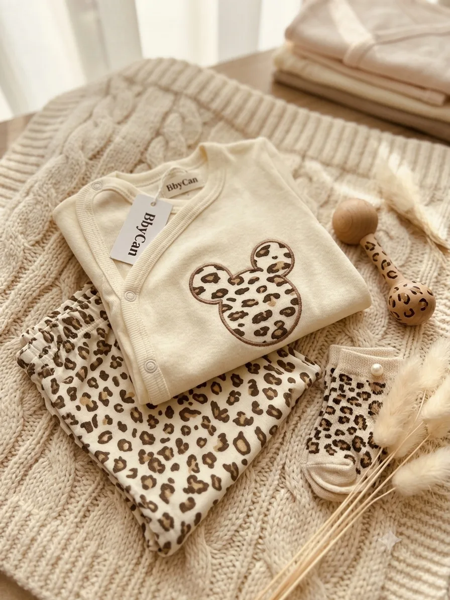 طقم بيبي قطعتين (0-3) أشهر بتصميم ميكي ماوس