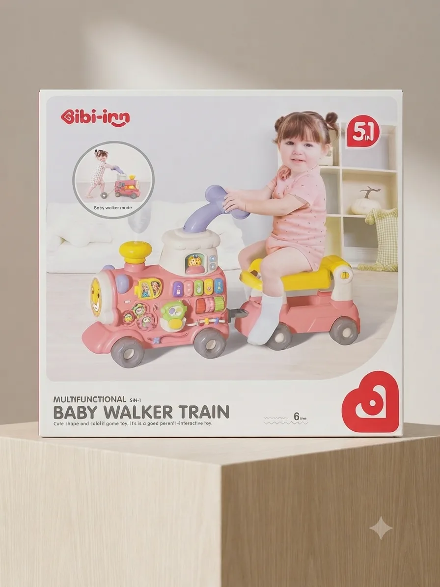 5-in-1 Train-Shaped Baby Walker