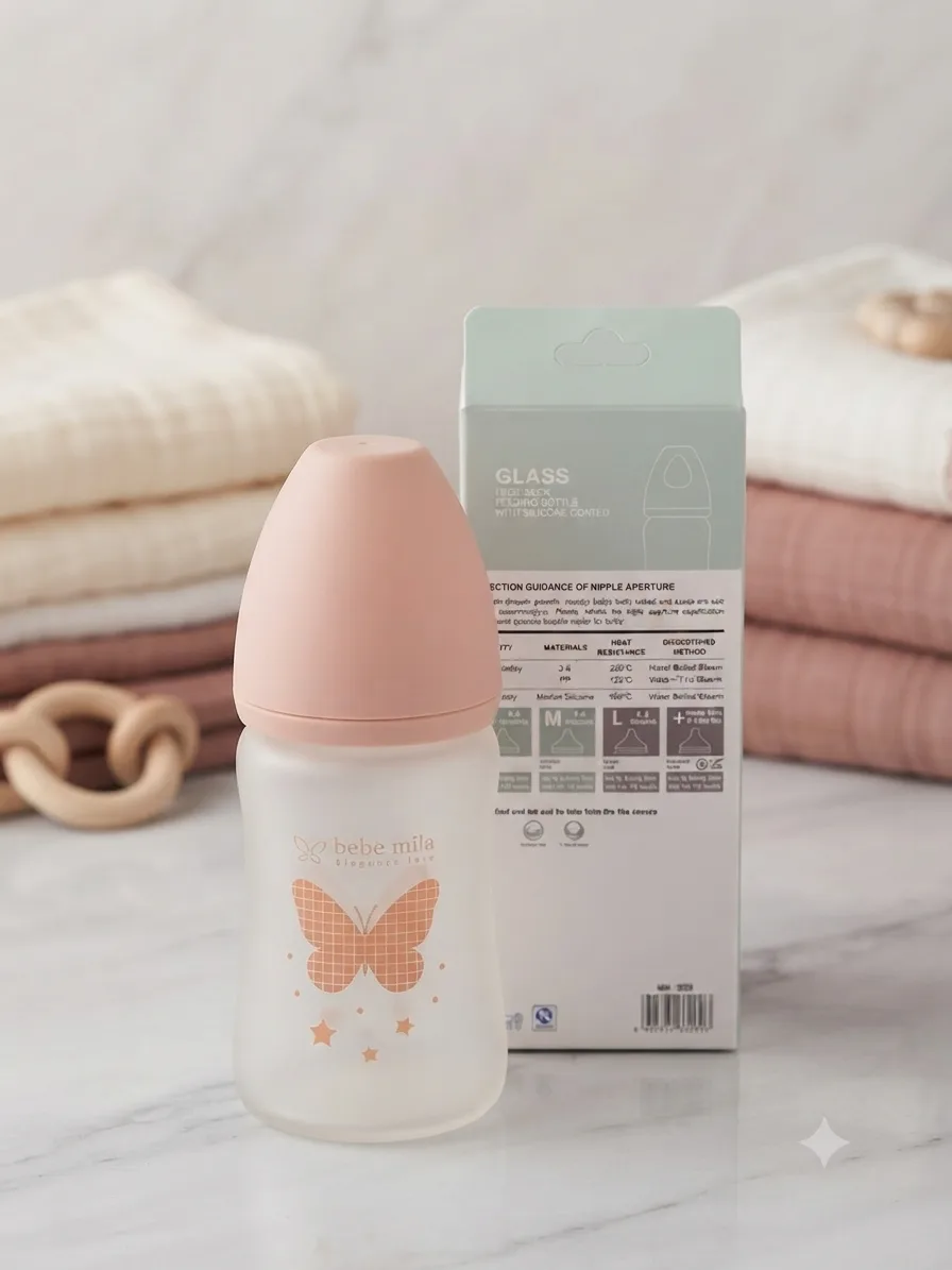 شیری تەواو سیلیکۆنی Bebe Mila 210ml دژە شکان – +3 مانگ