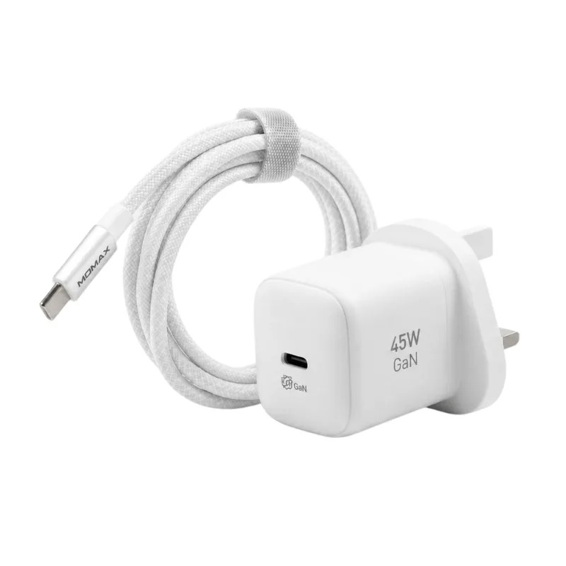 Momax Elite Charging Essential (45W GaN Charger+60W USB-C to USB-C Braided Cable 1.5m)-Orange