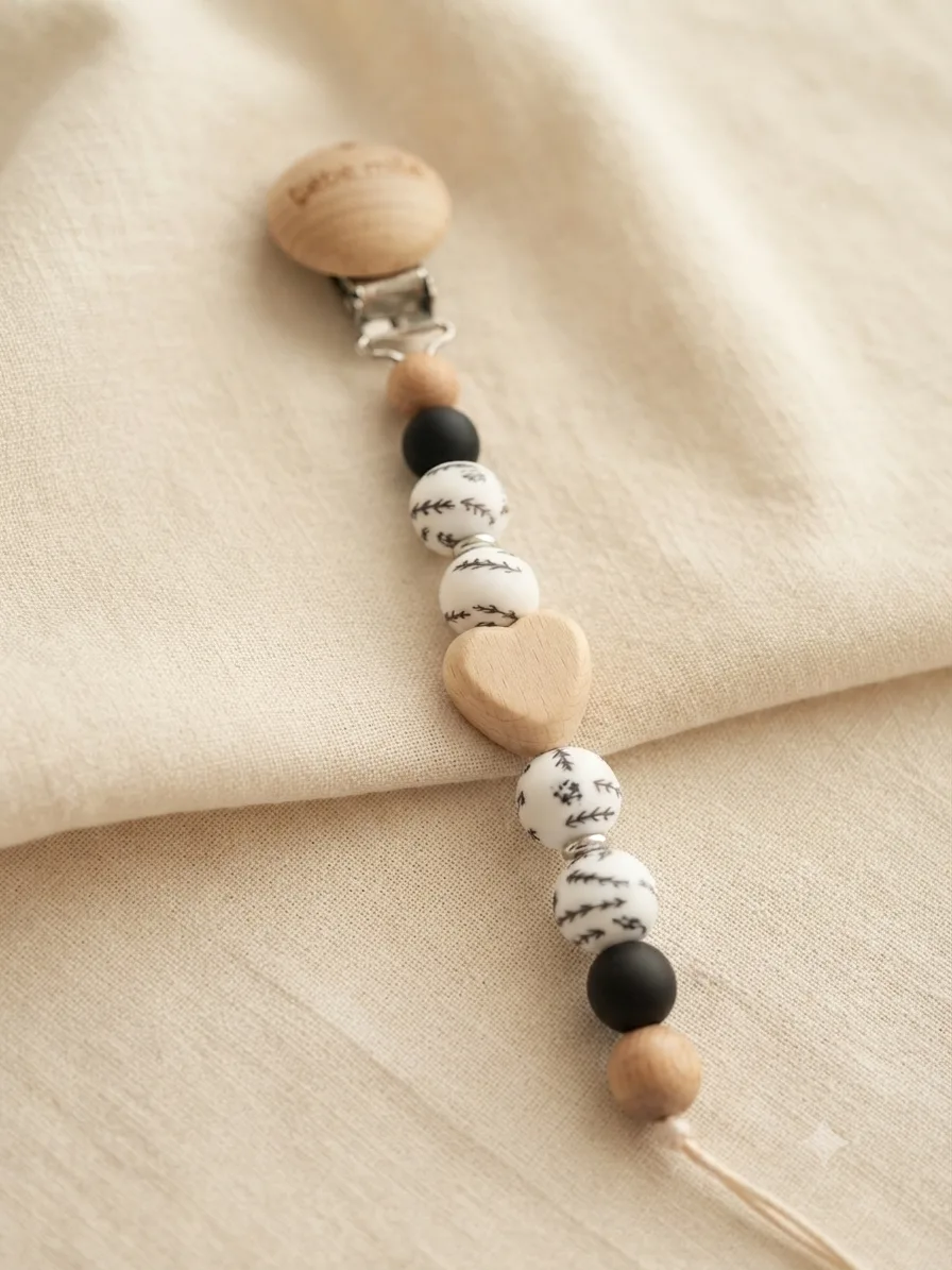     Bébè Mila Heart-Shaped Pacifier Holder Chain
