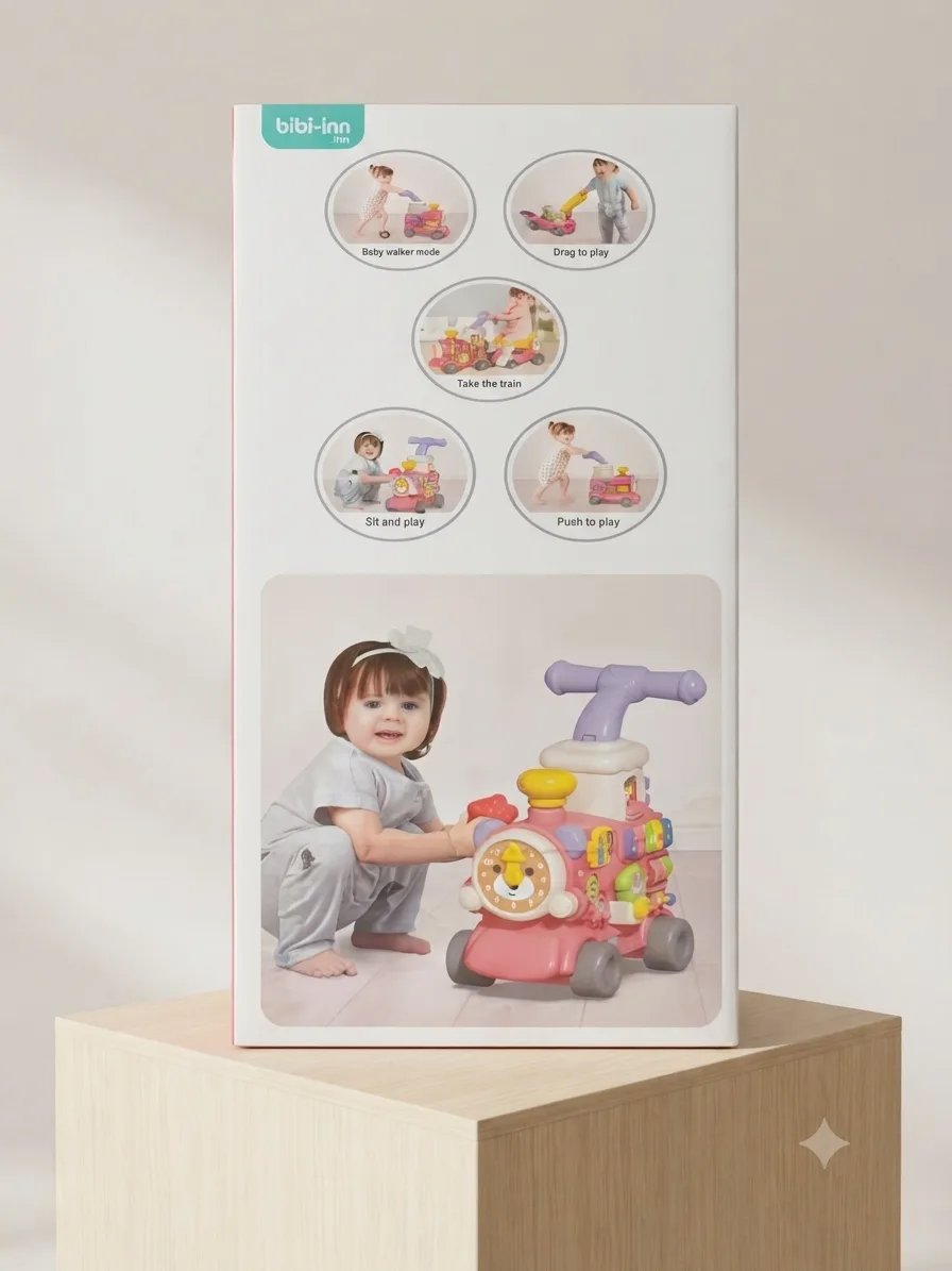 5-in-1 Train-Shaped Baby Walker