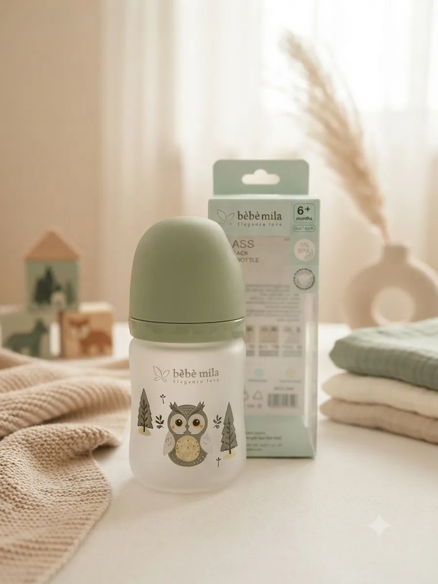 Bébé Mila Anti-Break Wide Neck Baby Feeding Bottle No. 5 – 180 ml – 6+ Months