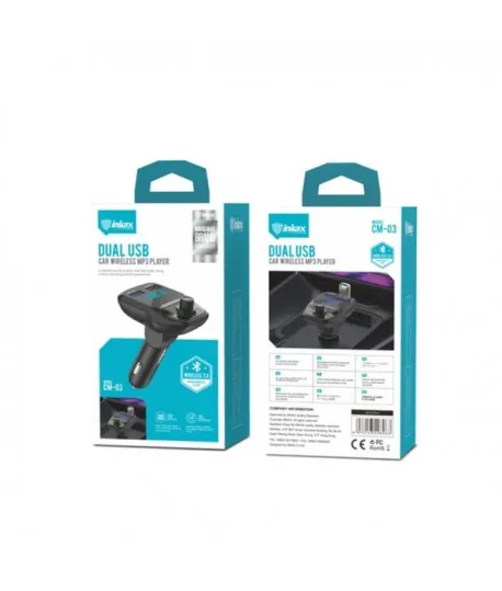 CAR CHARGER TRANSMETTEUR FM BLUETOOTH – 3.1A INKAX CM-03