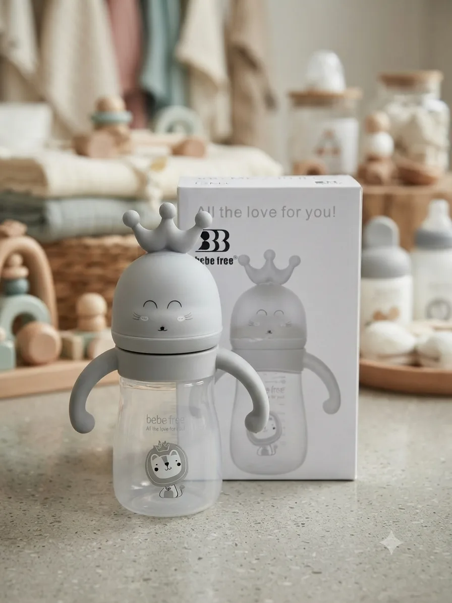 Bebe Free PP Baby Feeding Bottle 300ml (10oz), Shatter-Resistant with Handles – 12+ Months