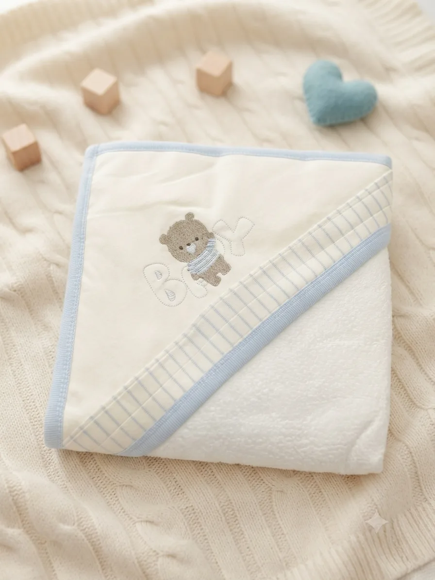 Gaia Patterned Baby Bath Towel