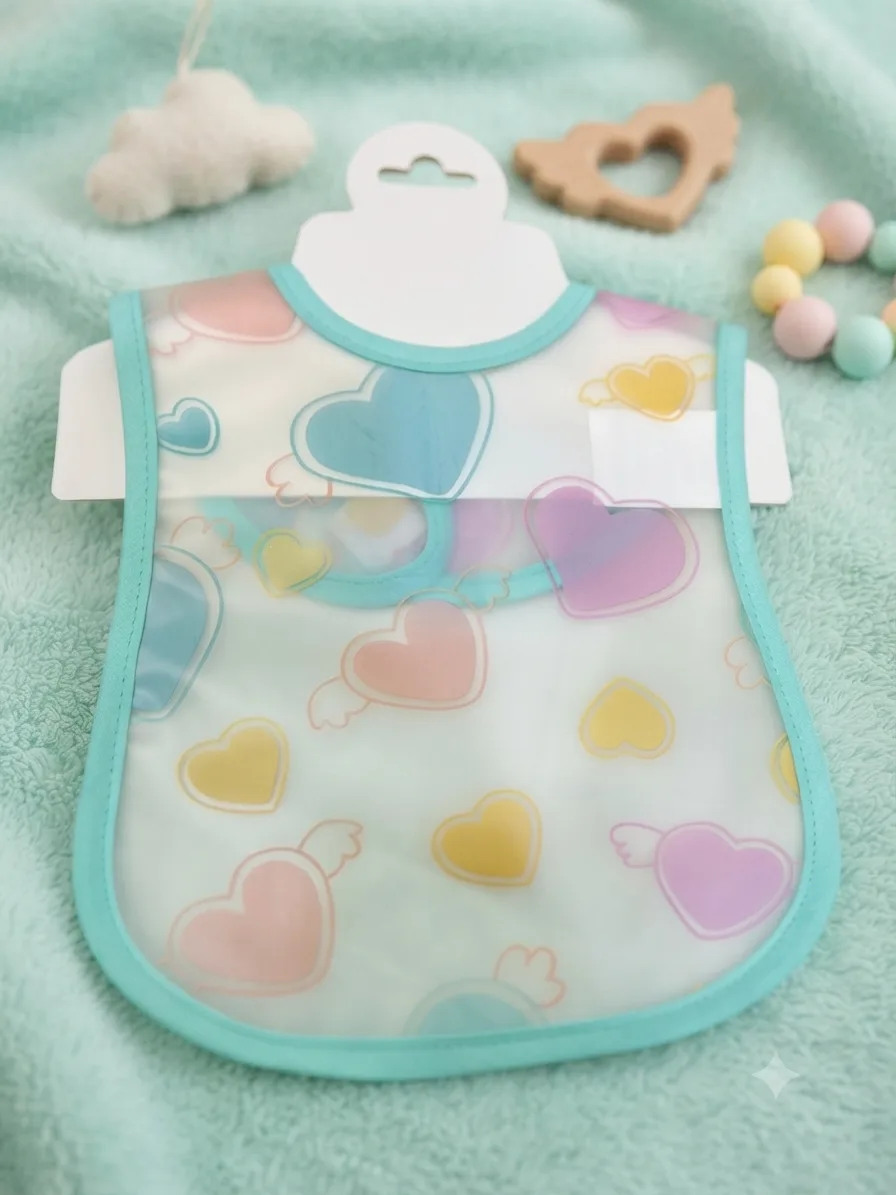Patterned Baby Bib with Full Terry Cloth Back