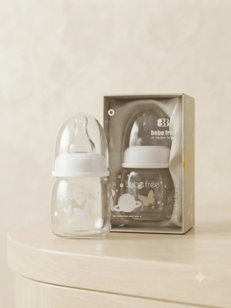 Bébé Free Glass Baby Feeding Bottle No. 2 (60 ml) – Regular Neck