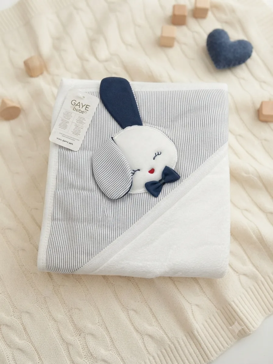 Gaia Patterned Baby Bath Towel