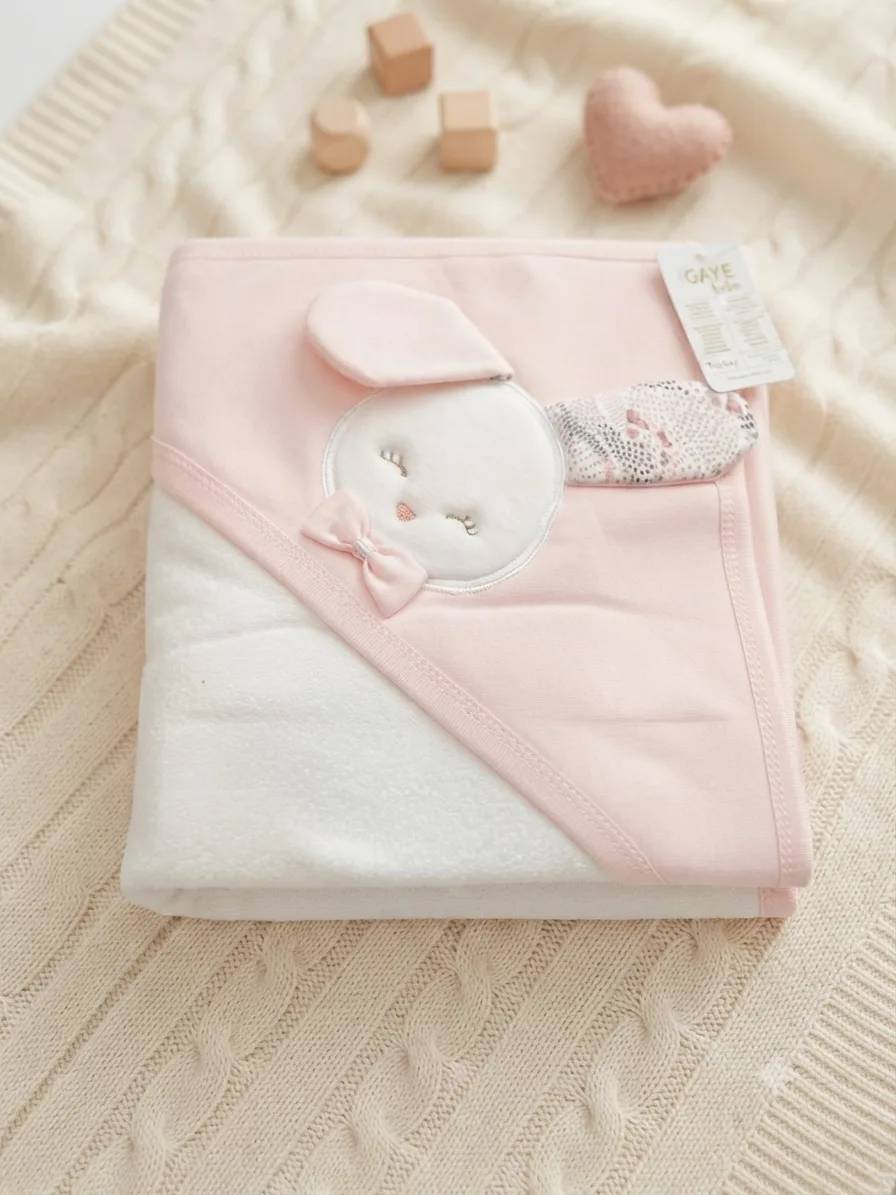 Gaia Patterned Baby Bath Towel