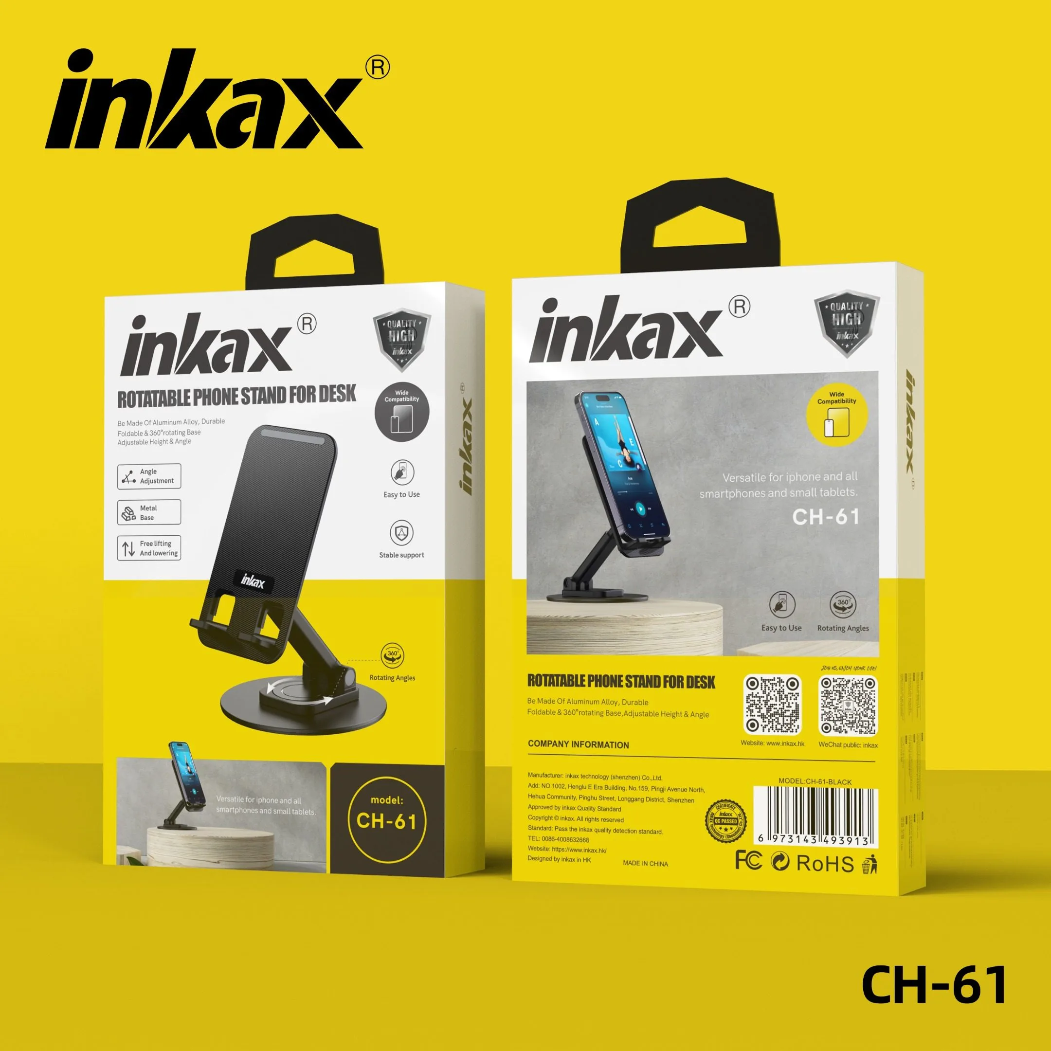 INKAX CH-61 Rotatable Phone Stand for desk