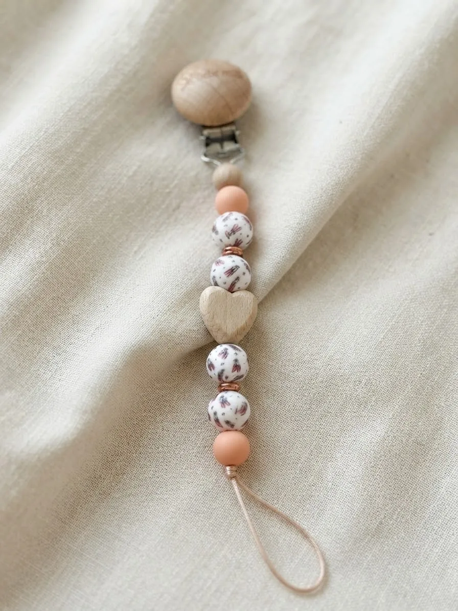     Bébè Mila Heart-Shaped Pacifier Holder Chain