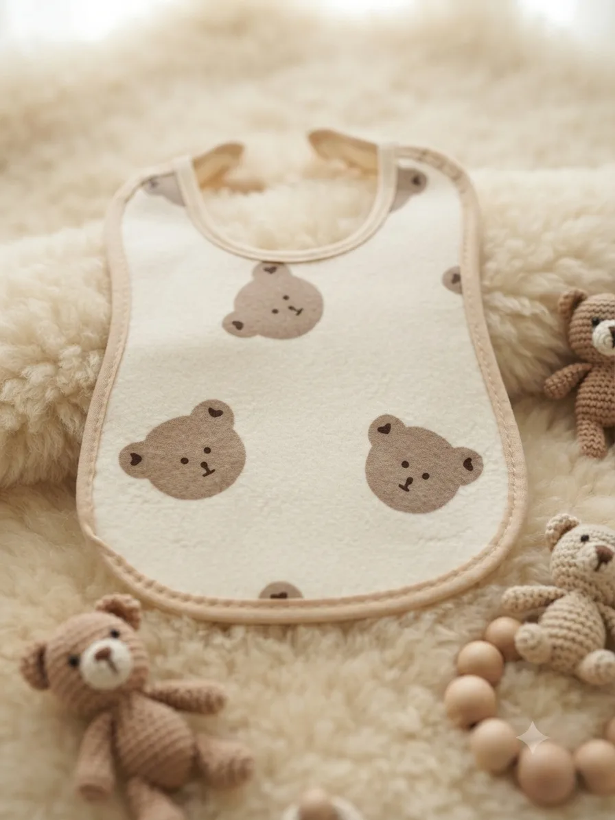 Baby Bib – Animal Print with Terry Cloth Back