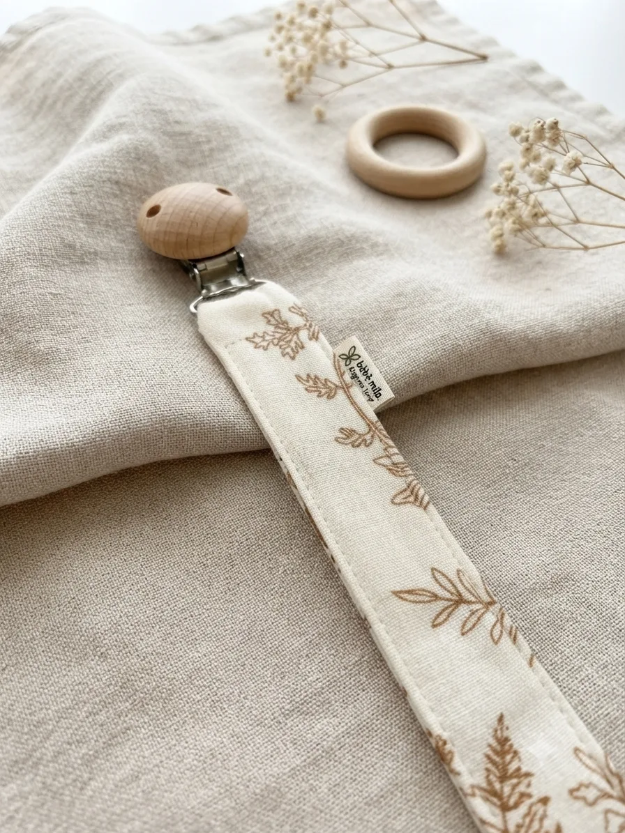     Bébè Mila Patterned Muslin Pacifier Chain