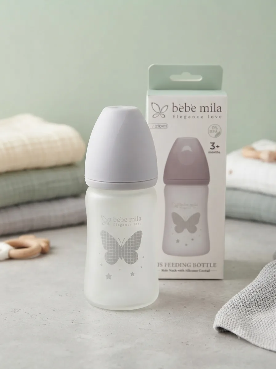 شیری تەواو سیلیکۆنی Bebe Mila 210ml دژە شکان – +3 مانگ