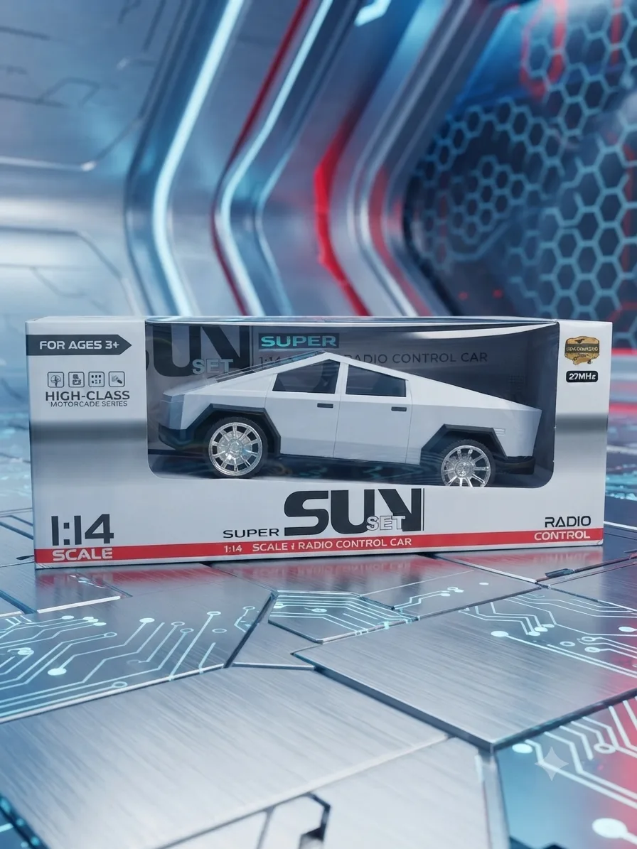 سەیارەی یاری کۆنترۆڵداری شێوەی Tesla Cybertruck