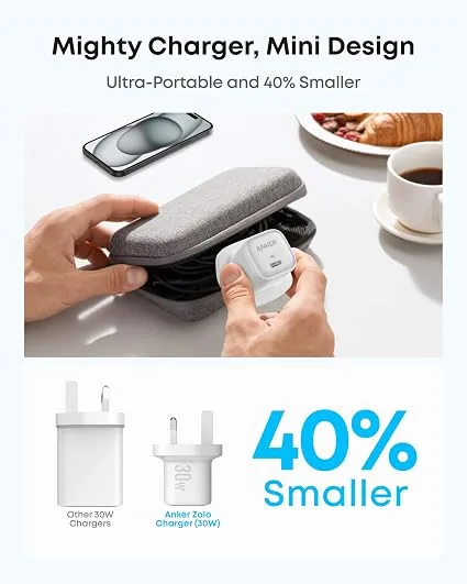 شەحن کامل ئەنكەر زۆلۆ GaN USB-C بقوة 30 وات