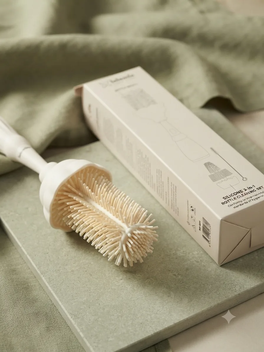     3-in-1 Silicone Baby Bottle & Nipple Cleaning Brush