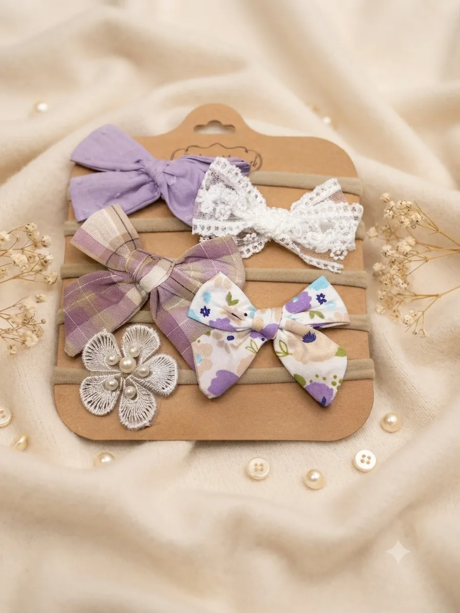 5-Piece Girls’ Bow Hair Tie Set