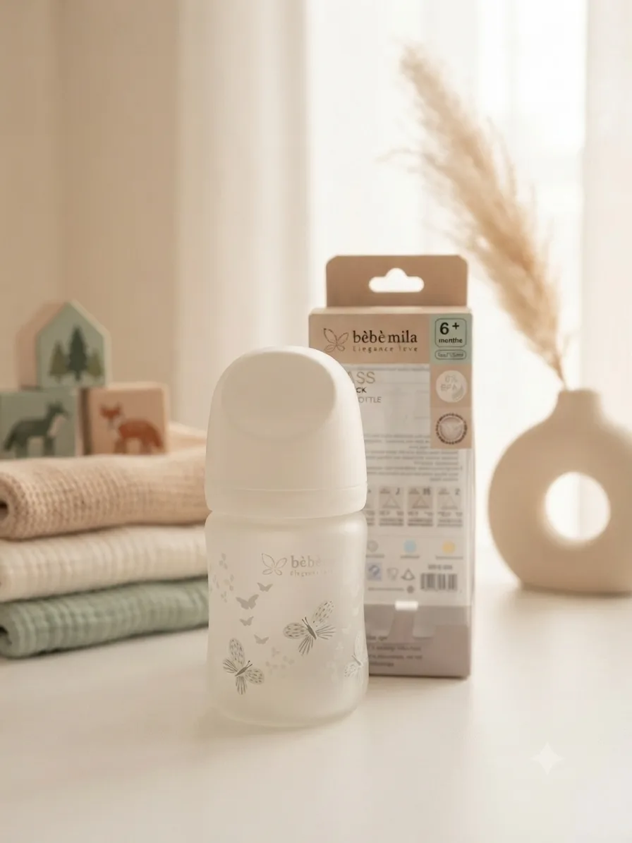 Bébé Mila Anti-Break Wide Neck Baby Feeding Bottle No. 5 – 180 ml – 6+ Months
