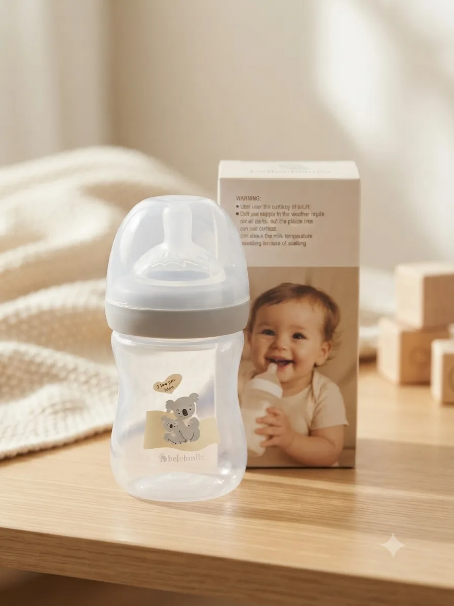 شوشەی شیری پلاستیکی دژەشکان Bébé Mila ڕەقەمی ٥ – (١٥٠ مل)