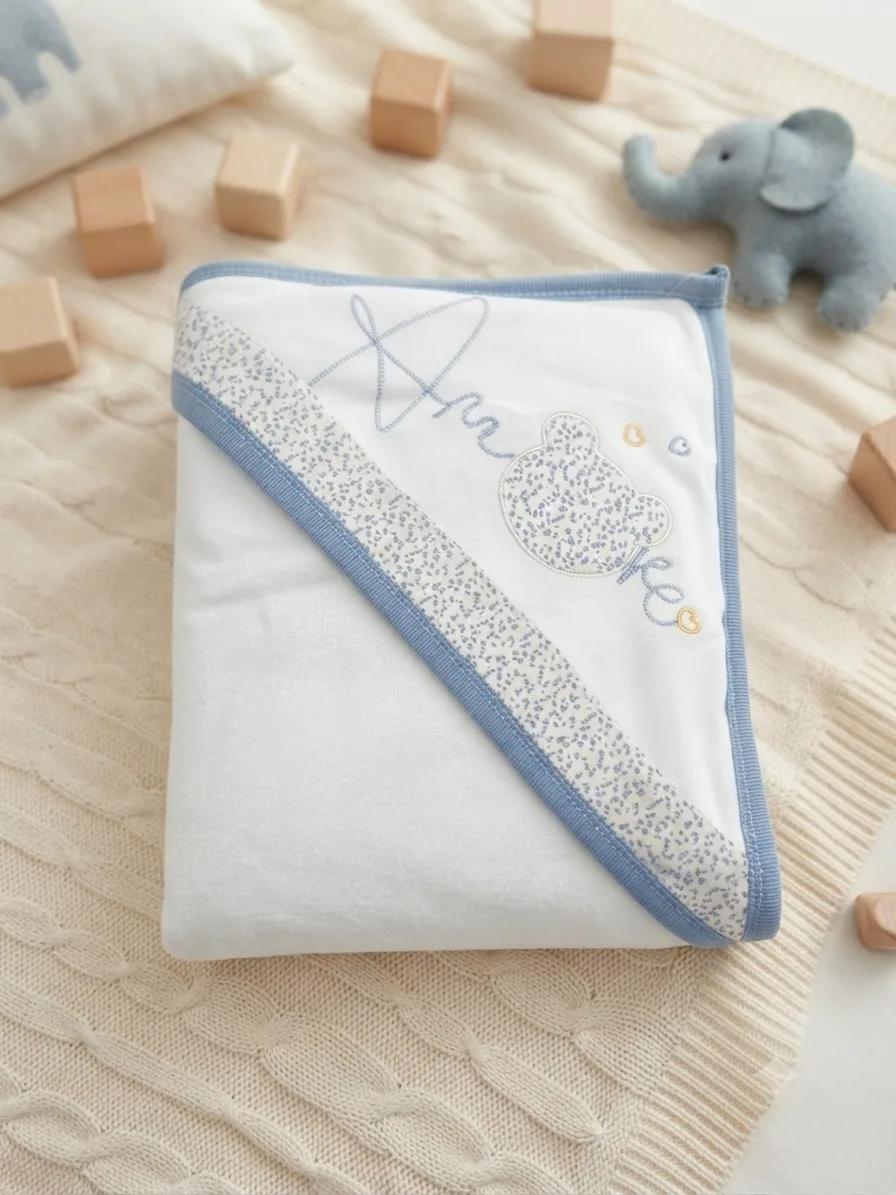 Gaia Patterned Baby Bath Towel
