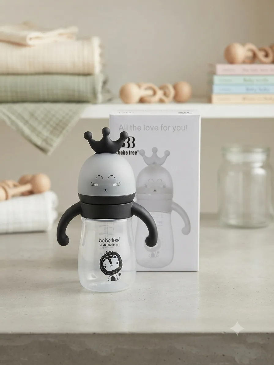 Bebe Free PP Baby Feeding Bottle 300ml (10oz), Shatter-Resistant with Handles – 12+ Months