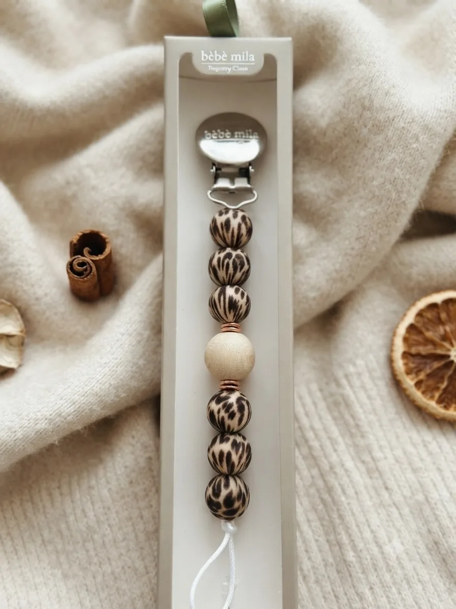    Bébè Mila Patterned Silicone Pacifier Chain