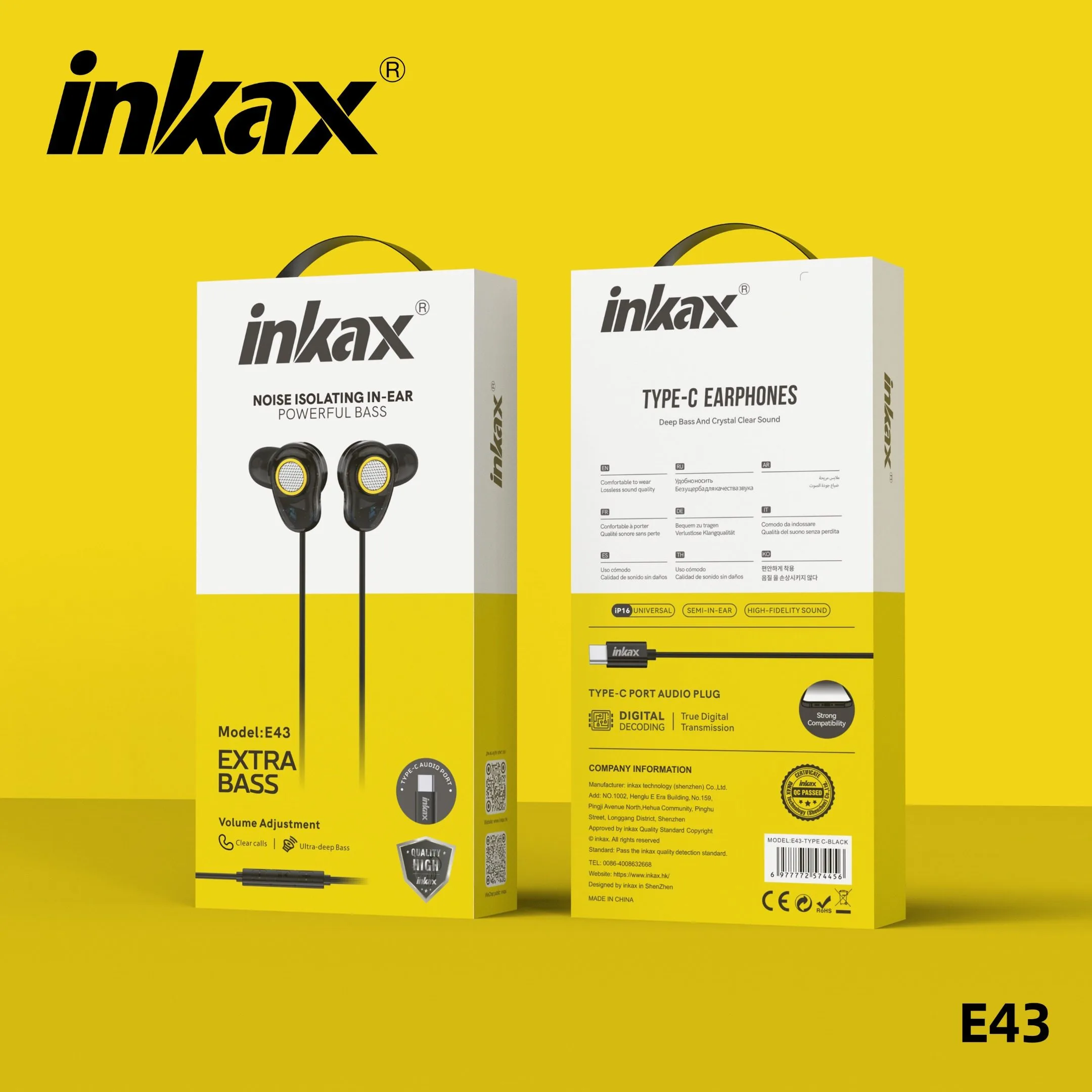 INKAX E43 1.2M TYPE-C Noise-Cancelling Sleep Earbuds