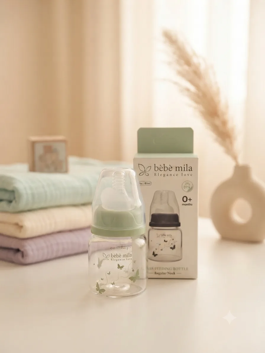 مەمەی شیری شوشەیی Bébé Mila ڕەقەمی ٢ (٦٠ مل) 