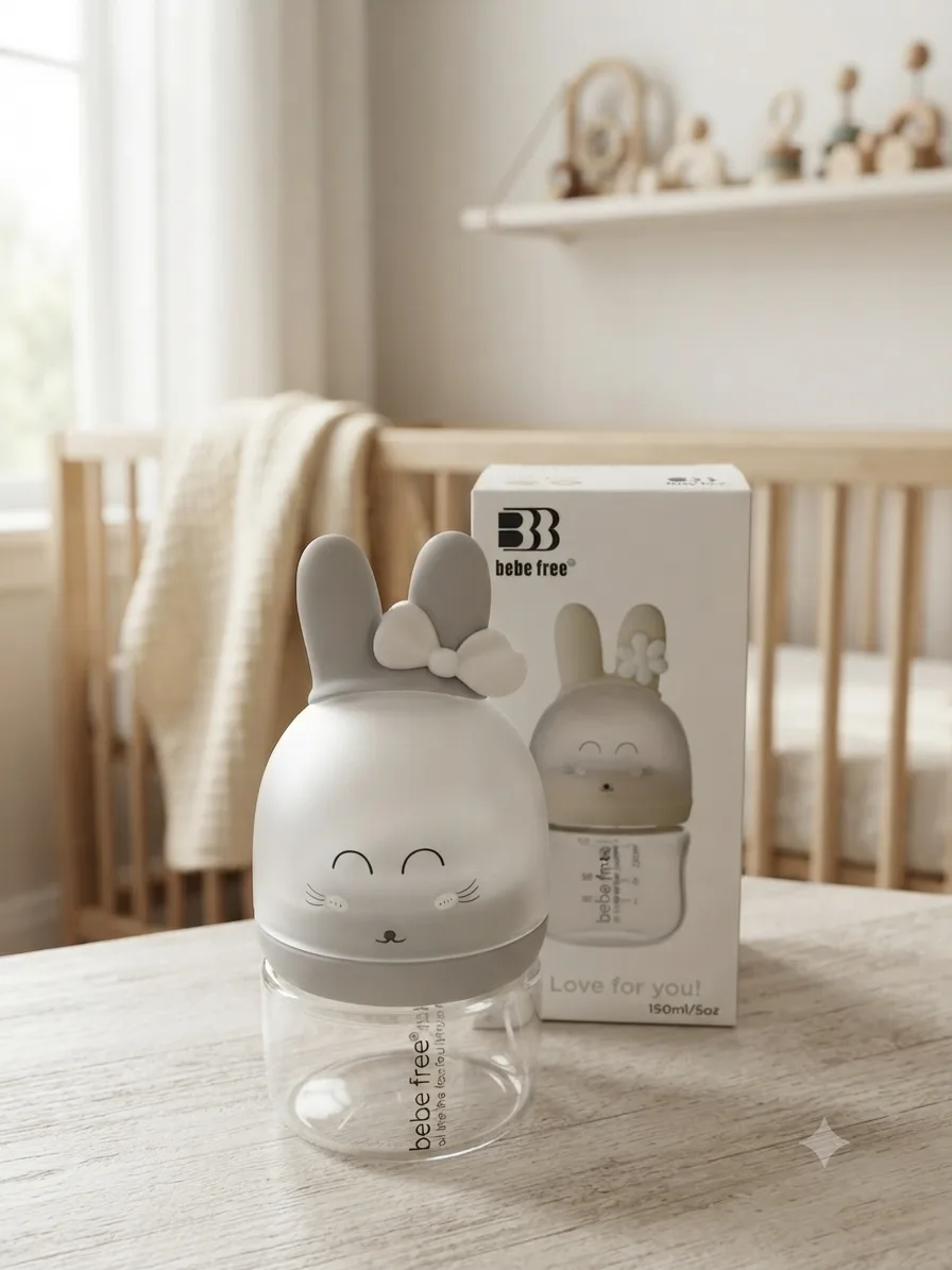 Bebe Free Glass Baby Feeding Bottle 100ml (3oz) – Newborn+