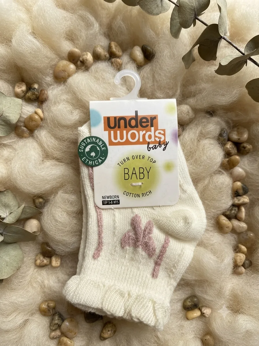 Baby Cotton Socks with Flower & Bow Pattern (6–24 Months)