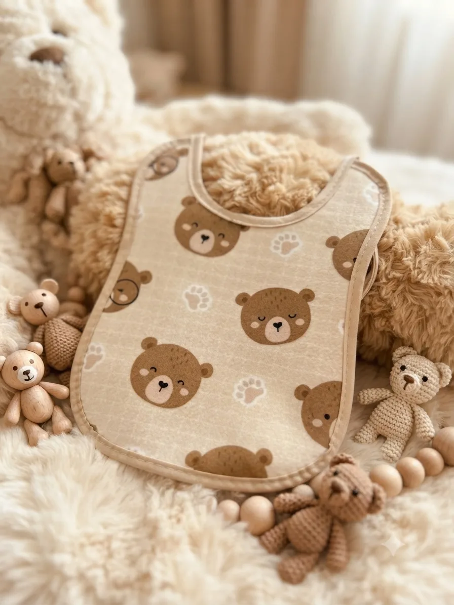 Baby Bib – Animal Print with Terry Cloth Back