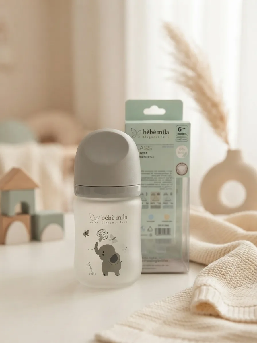 Bébé Mila Anti-Break Wide Neck Baby Feeding Bottle No. 5 – 180 ml – 6+ Months