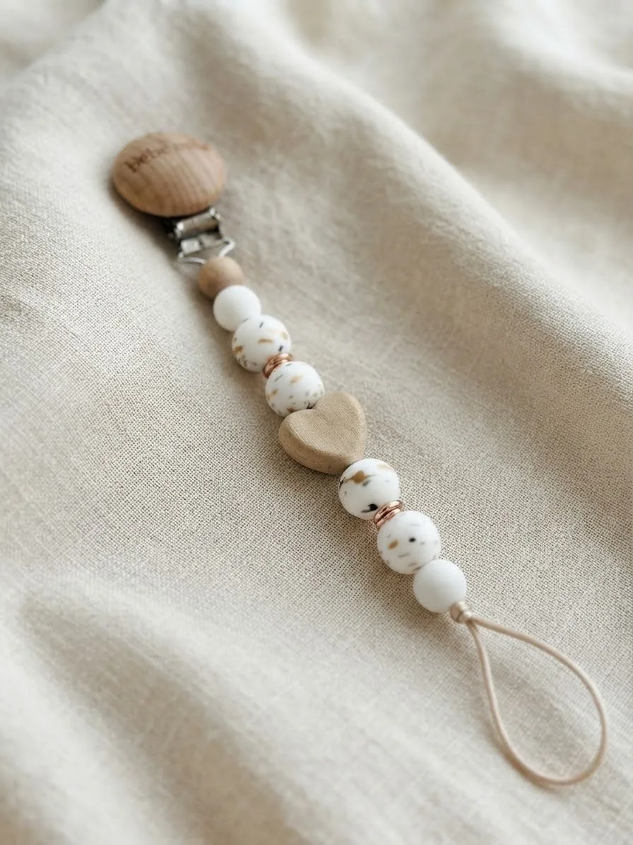     Bébè Mila Heart-Shaped Pacifier Holder Chain