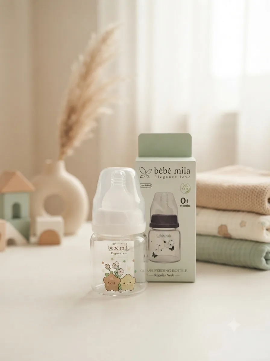 مەمەی شیری شوشەیی Bébé Mila ڕەقەمی ٢ (٦٠ مل) 