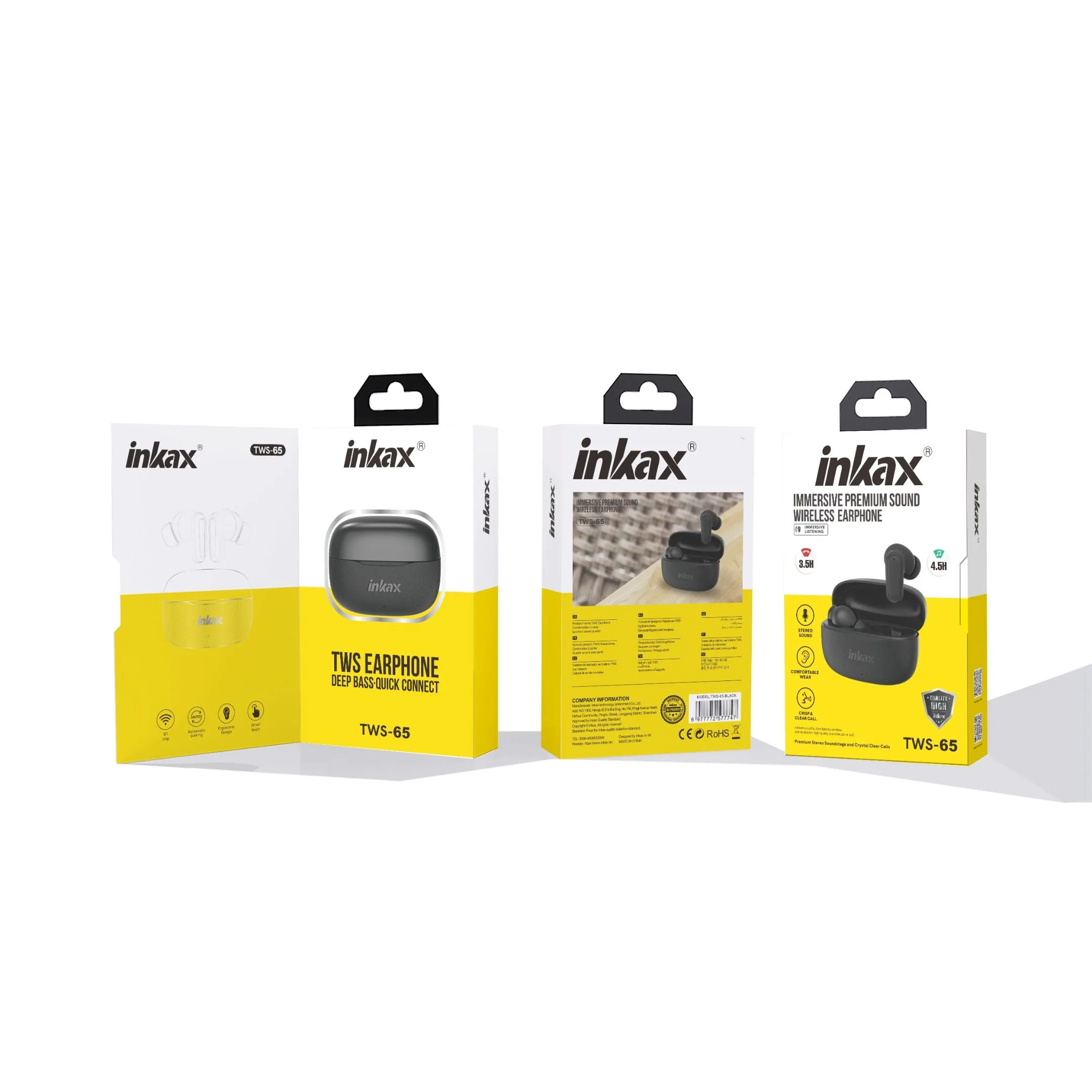 INKAX TWS-65 300mAh 4.5H Wireless Earphone